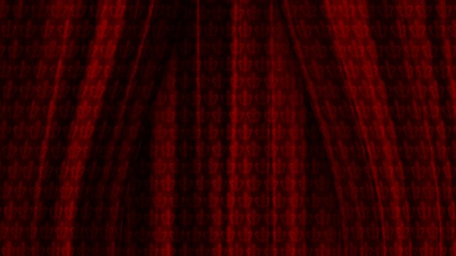 Royal opening curtains. The pattern is a monogram. Animation in loop seamless motion through the curtains.
