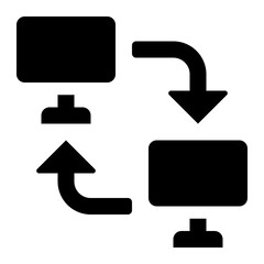 Peer To Peer Glyph Icon Vector