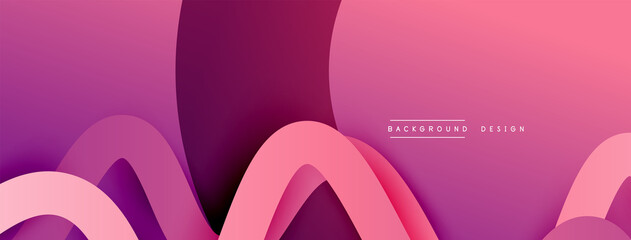 Abstract gradient background with wave line with shadow effect. Geometric composition. 3D shadow effects and fluid gradients