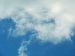 Blue sky with clouds over Russia. Summer skies. Russian sky with clouds. Gray-white and blue...