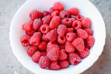 raspberries in a bowl
