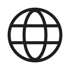 Web, Globe  outline icon isolated on white background