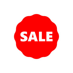Sale icon in red colour . Vector illustration.