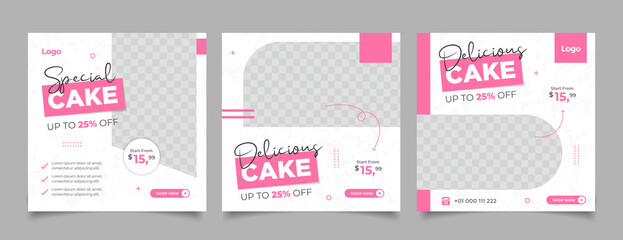 special cake banner for social media template post