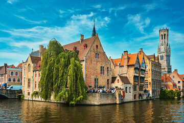 Obraz premium Famous view of Bruges, Belgium