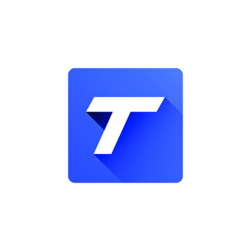 Blue T type rounded rectangle logo.