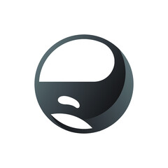 Whale black circle logo.