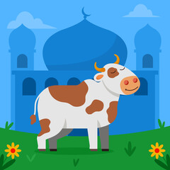 Cow In Front Of Mosque
