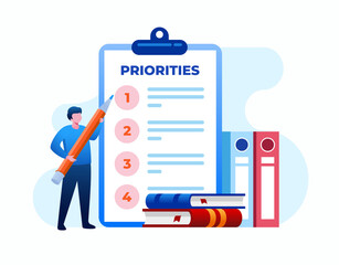 Priority concept vector illustration. An important agenda for doing Planning and work management to increase your efficiency. Flat vector illustration
 - obrazy, fototapety, plakaty