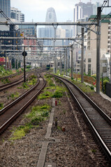 Fototapeta premium 線路と街並み