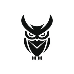 owl logo design sillhouette vector