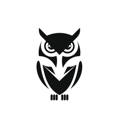 owl logo design sillhouette vector