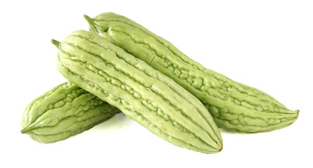 Bitter gourd (or) bitter melon isolated on white background.