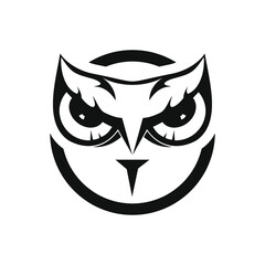 owl logo design sillhouette vector
