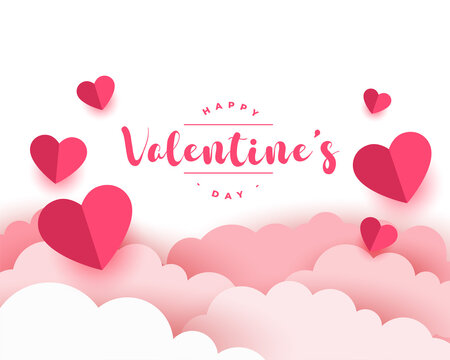 Paper Style Realistic Valentines Day Card Design