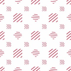 Raster geometric pattern. Ornament of pink square striped. Template for textiles, scrapbooking, wallpaper.