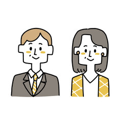 中年の男女のアイコンセット