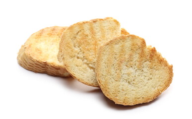 Toast slices isolated on white background
