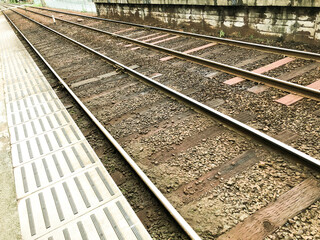 railroad tracks in the countryside