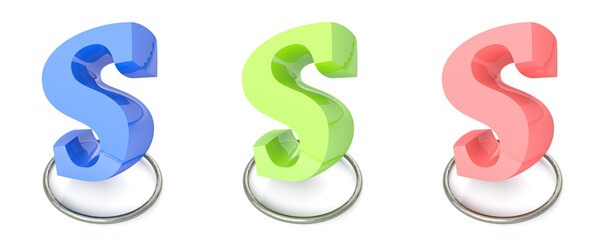 Naklejka premium Character S set isolated on white bkg