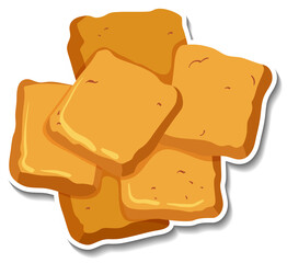 Biscuits sticker on white background