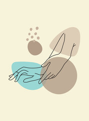 A set of female hand logos in a minimal linear style. Vector logo design Templates with different hand gestures, moon, stars and Crystal. For cosmetics, beauty, tattoo, Spa, manicure, jewelry store
