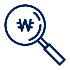 Search or Find Korean Won Investment Icon
