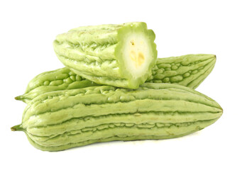 Bitter gourd (or) bitter melon isolated on white background.