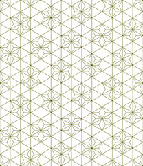 Seamless traditional Japanese ornament Kumiko.Golden color lines.