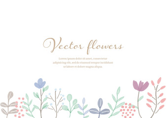 手書き風 落ち着いたお花のイラスト