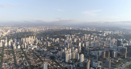 Aerial view of the city of Sao Paulo, Brazil.