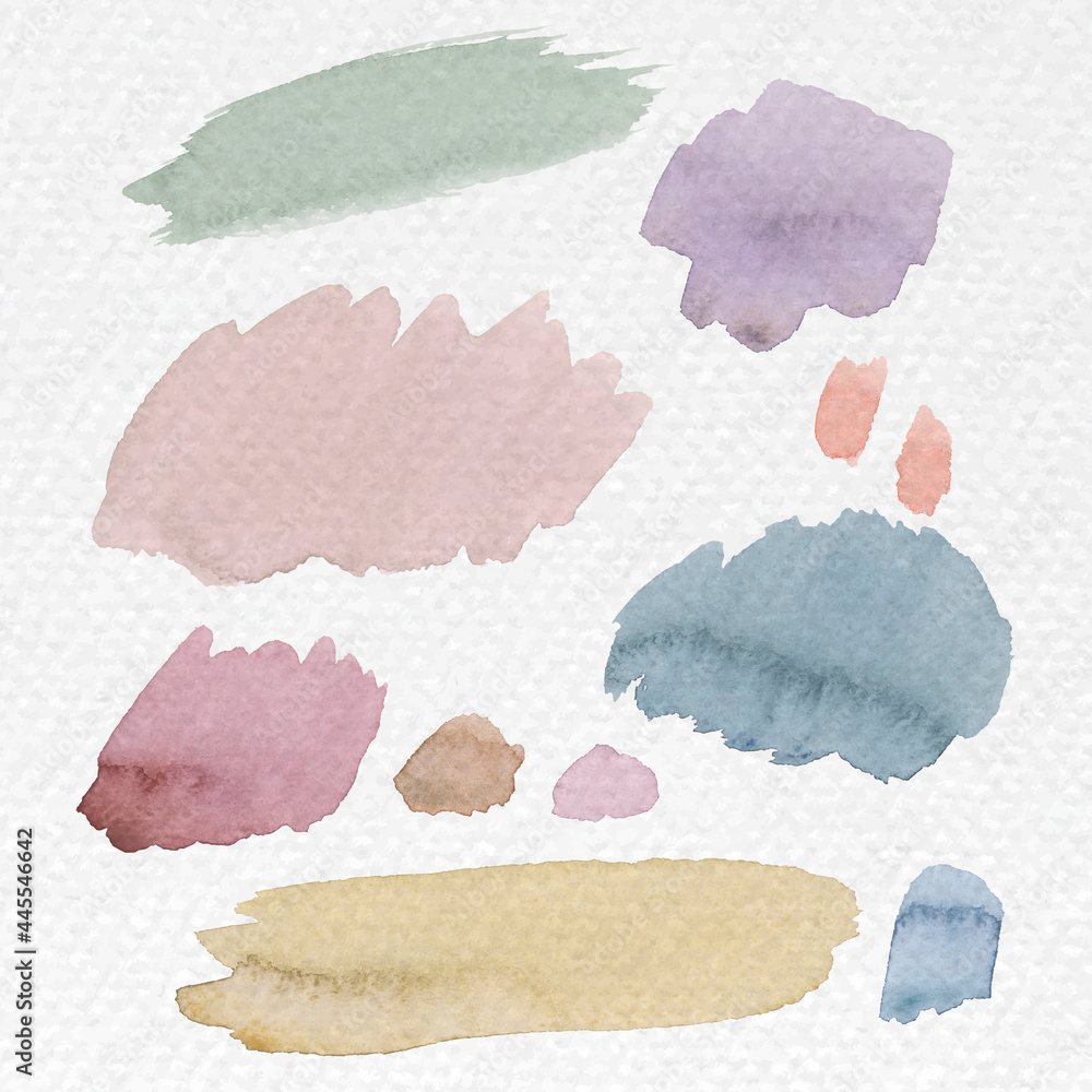 Sticker colorful watercolor brush strokes background vector