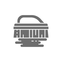 Cleaning brush, professional cleaning equipment grey icon.