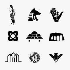 BW icon vector illustration for branding set