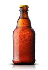 small bottle with beer - 445550200