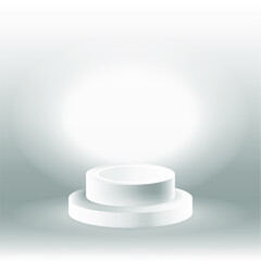 Vector image of product display illustration with silver gradient color background