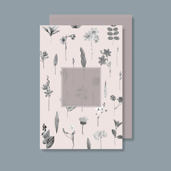 Fototapeta na wymiar Blank floral card design vector