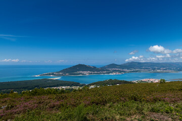 Scenic view of the Minho River Mouth in the border between Portugal and Spain