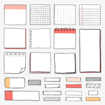 Blank Reminder Paper Notes Vector Set