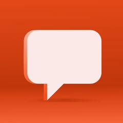 white blank speech bubble on orange background. thinking baloon design. vector illustration