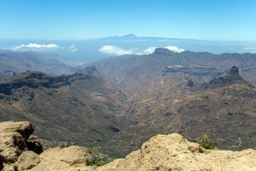 Mountains of Gran Canaria view from the rocks of Roque Nublo