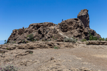 Fototapeta na wymiar Mountains of Gran Canaria view from the rocks of Roque Nublo