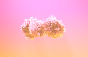 Fototapeta premium one nice large cloud at sunrise - creative nature 3D illustration