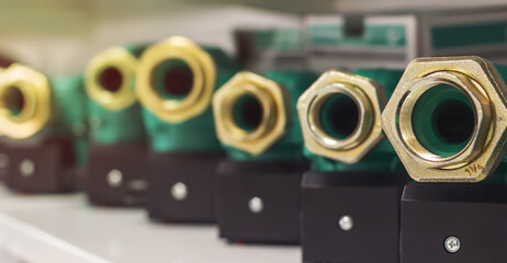 Circulation pump and nuts close-up