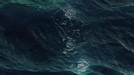 Fototapeta na wymiar Seascape. Waves in ocean. Realistic 3D. Nature background. 3D render
