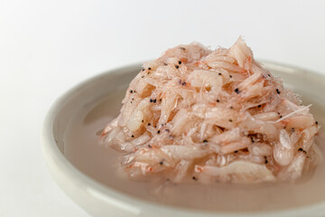 pickled shrimp on a white background