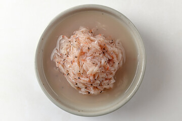 pickled shrimp on a white background