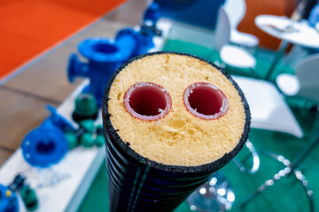 Effective pipe insulation. Long-term thermal insulation sample