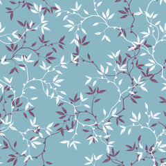 seamless pattern of branches and leaves