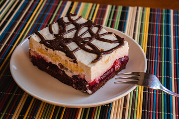 cake on a white plate